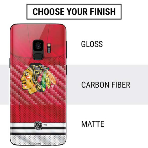 NHL Blackhawks Red Stripes Galaxy S9 Skin
